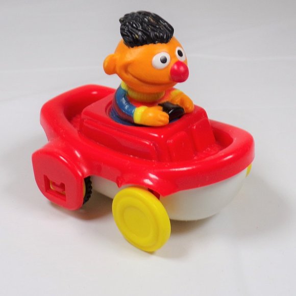 Illco Toys Vintage Illco Sesame Street Ernie In Red Car Boat